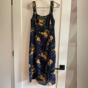 Commense Square Neck Island Floral Midi Strap Dress Size Medium NWT
